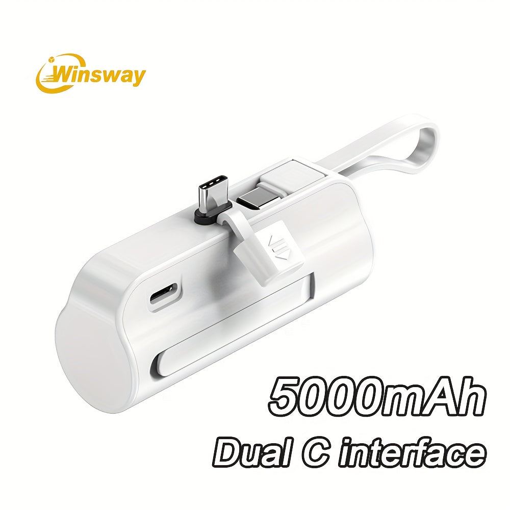 Power Bank 5000mAh Capsule with Dual-Port Options, Wireless Charging and Phone Holder in Four Colors