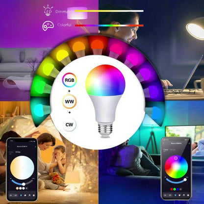 A19 E26 Wi-Fi Smart Light Bulbs with RGB Color and White Modes in Two-, Four- or Six-Bulb Packs