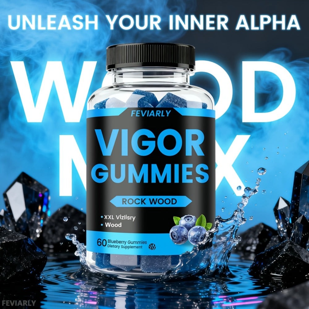 Men's Vitality Booster Gummies – Shilajit, Maca & Longjack Formula – Daily Energy, Mood & Performance Support for Men – Fast-Acting Blueberry Flavor Multivitamin Gummies for Men & Women