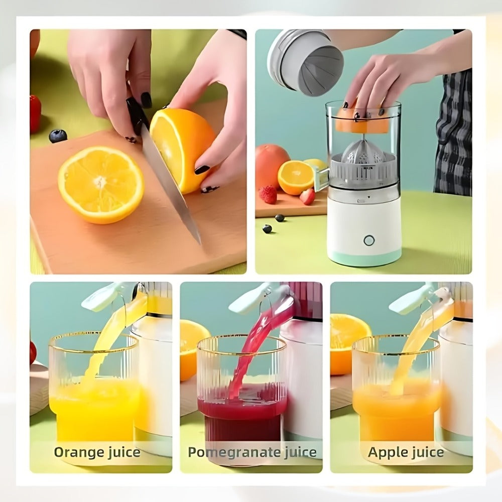 Green-K USB-Charging Citrus Press with Clear Reamer Chamber, Spout, 23.7cm Height and 10.6cm Width