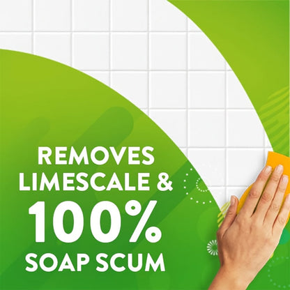 Bathroom Cleaner with Sponge 3.38oz - Deep Cleaning Stain Removal Scrub for Tiles Tub for Bath Time, Home Spa and Personal Care