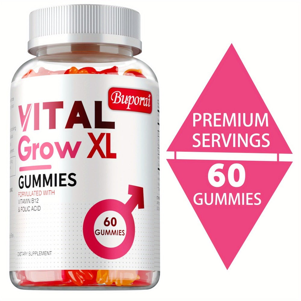 Dietary Supplement Men’s Gummies with Sodium, Calcium and Magnesium in a 60-Count Bottle for Daily Supplement Routines