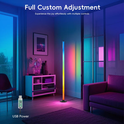 68.8-Inch RGB Corner Floor Lamp in One- or Two-Piece Options with Pictured App and Remote Controls