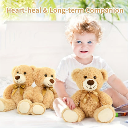 Stuffed Animal Mini Teddy Bear Set of Six in Khaki Beige for Party Favors and Classroom Prizes