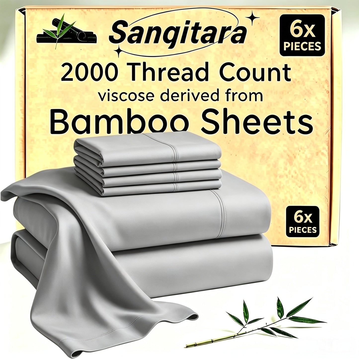 Bamboo-Blend-Style Fitted Sheet in Seven Colors and Twin, Full, Queen or King Checkout Sizes