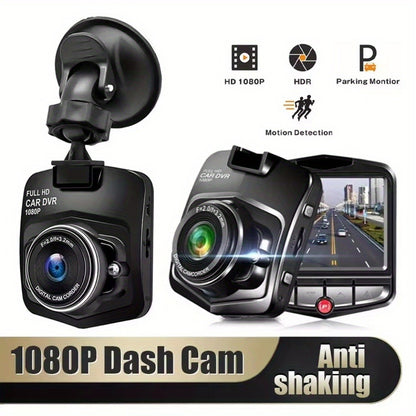 1080P Dash Cam for Cars - 2.2" LCD Display, Continuous Loop Recording, 24/7 Parking Surveillance, Motion Detection, No Battery Required, Universal Vehicle Dashboard Camera