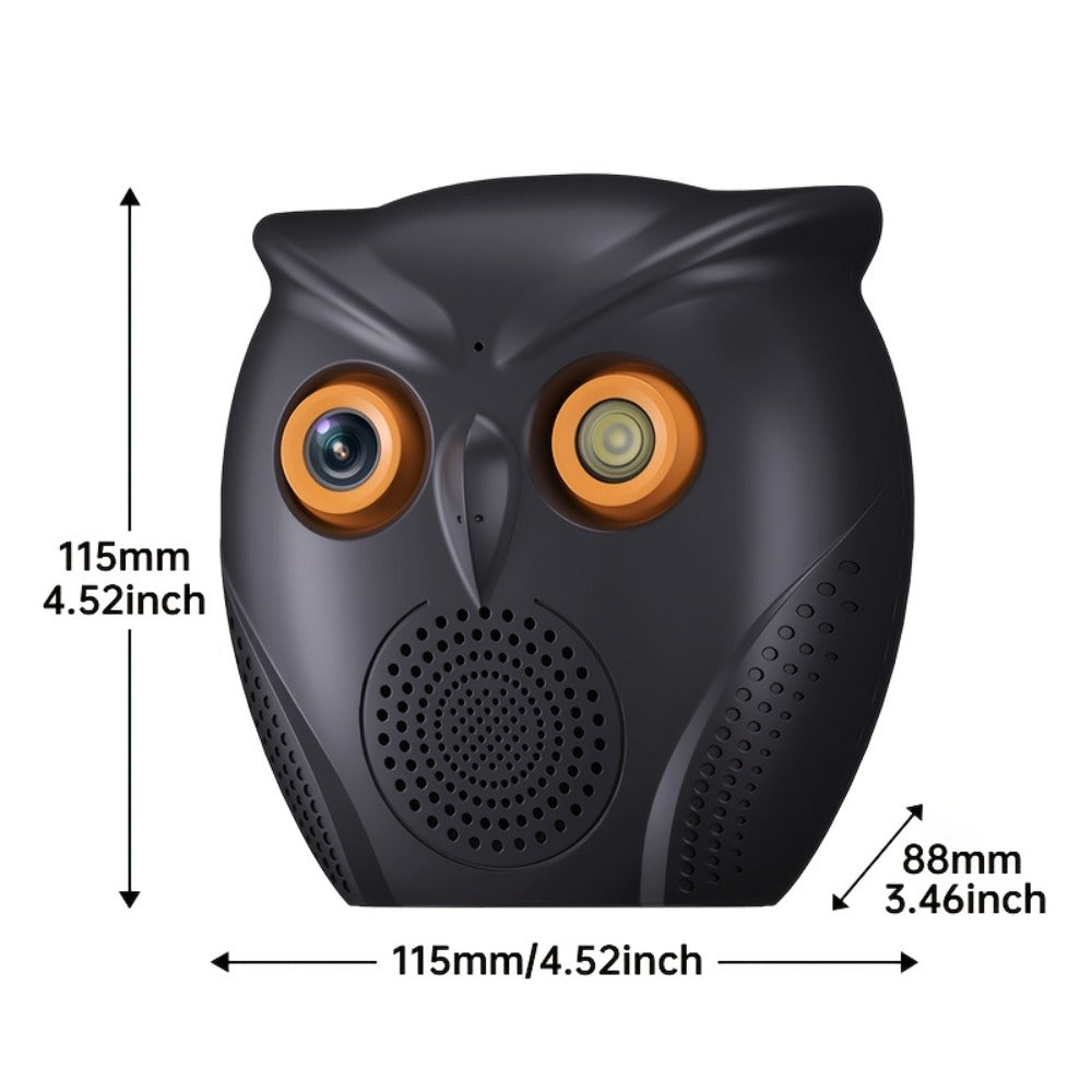 Owl-Shaped Home Security Camera 2-Pack, HD Surveillance, Smart Human Detection, USB Powered, Wireless Indoor Monitoring, Motion Alarm, Cute Design for Home Small Store Office Apartment Security