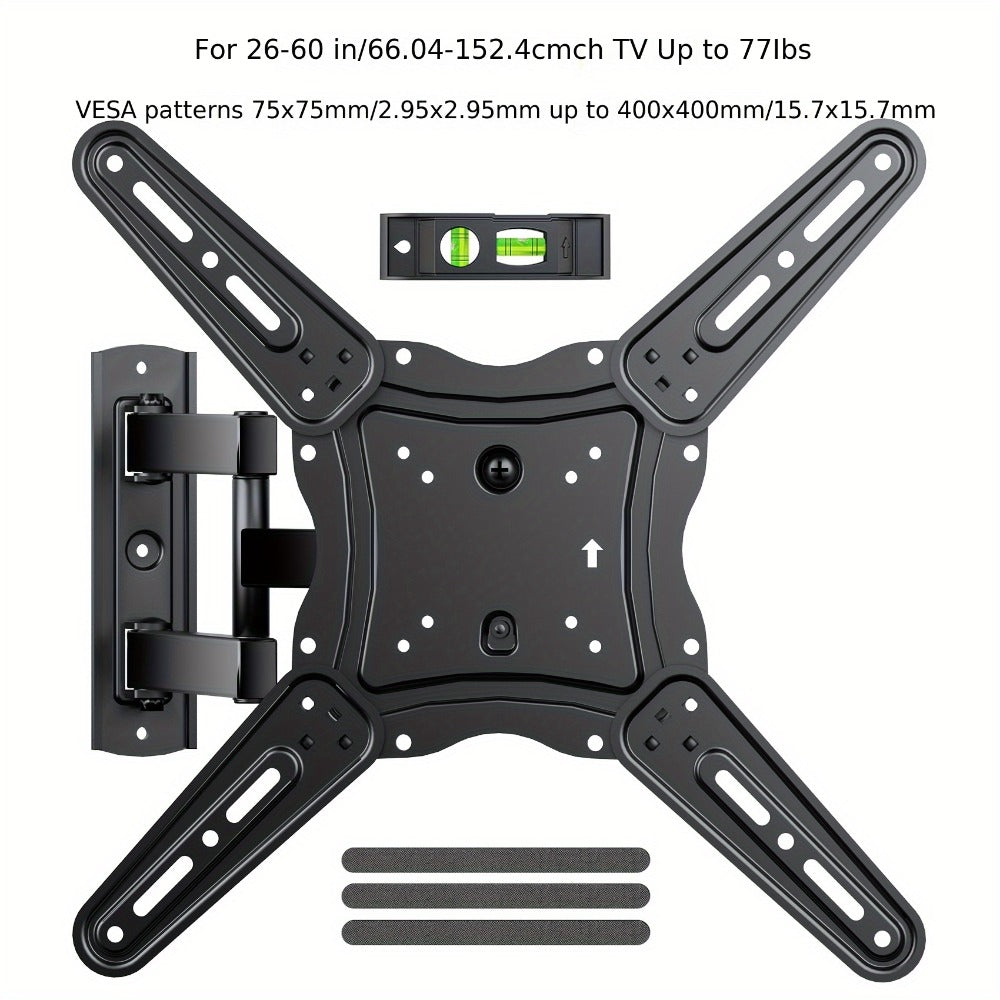 Full Motion TV Wall Mount 37-75 Inch, Dual Arm Swivel Tilt, VESA 600x400mm, Extends 15.4 Inch, Fits LED LCD OLED Flat Curved Screens