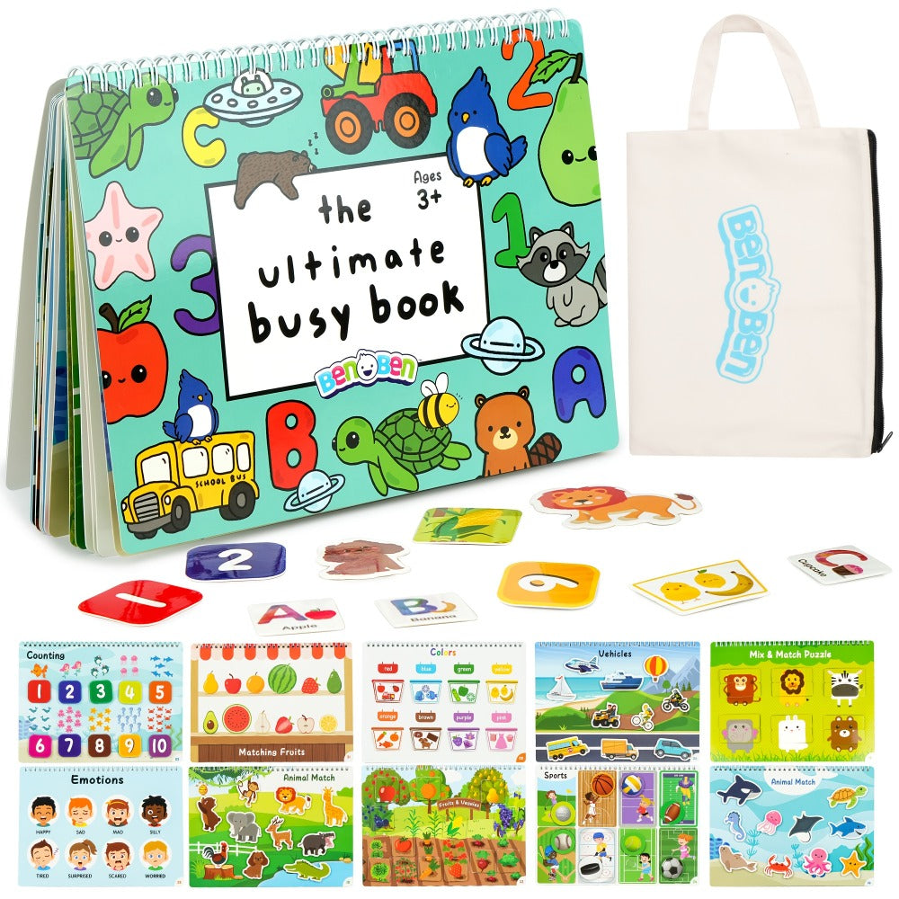 Preschool Busy Book for Toddlers Ages 2-6 – 50 Pages Tracing Writing Drawing Activity Workbook, Kindergarten Readiness Practice Book, Educational Learning Gift for Boys Girls 2 3 4 5 6 Year Old