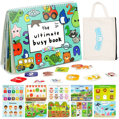 Preschool Busy Book for Toddlers Ages 2-6 – 50 Pages Tracing Writing Drawing Activity Workbook, Kindergarten Readiness Practice Book, Educational Learning Gift for Boys Girls 2 3 4 5 6 Year Old