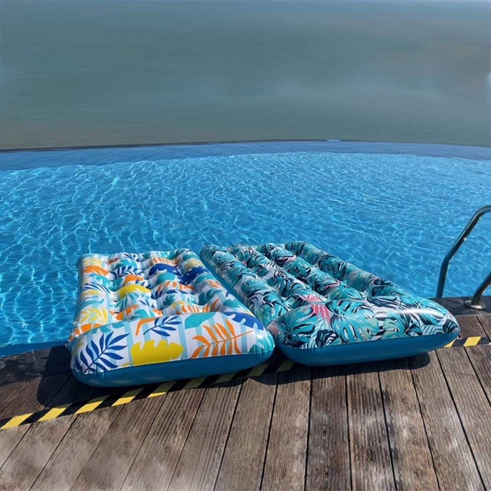 Inflatable Sun Tanning Pool Float Set with 200 x 95cm Mats, Mixed 2-Pack with Cup Holder or Regular 4-Pack
