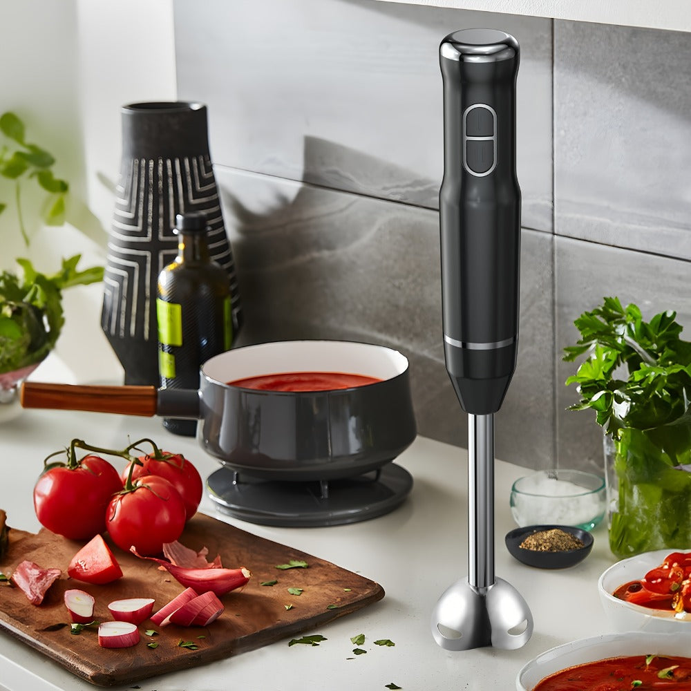 Corded Immersion Blender with Stainless-Steel-Look Blending Head, Two Controls and 38cm Height
