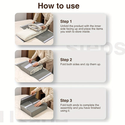 Foldable Sheet and Bedding Storage Organizer Box in Pink for Closets, Wardrobes or Under-Bed Use