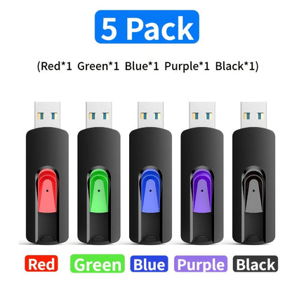 Retractable USB Flash Drive Bulk Pack 5-Pack USB 2.0 Thumb Drive 2GB 4GB 8GB 16GB 32GB 64GB Mixed Colors for a Home Lash Beauty Routine