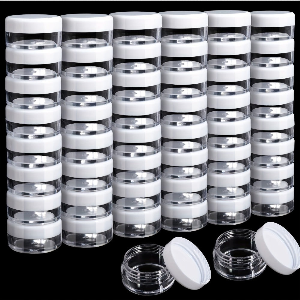 60-Pack 5 g Mini Plastic Cosmetic Sample Jars with Lids for Cream, Lotion, Balm and Travel Storage