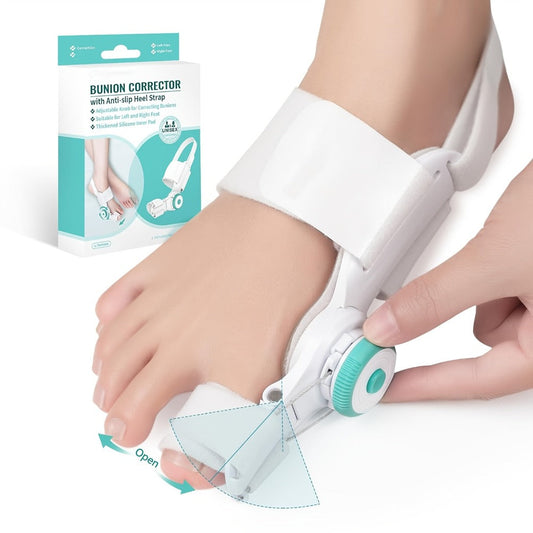 Bunion Corrector Big Toe Night Splint, Adjustable Hallux Valgus Brace with Knob & Heel Strap for Left & Right Foot, Toe Straightener for Men & Women – Relieves Bunion Pain & Corrects Toe Alignment (1pc)