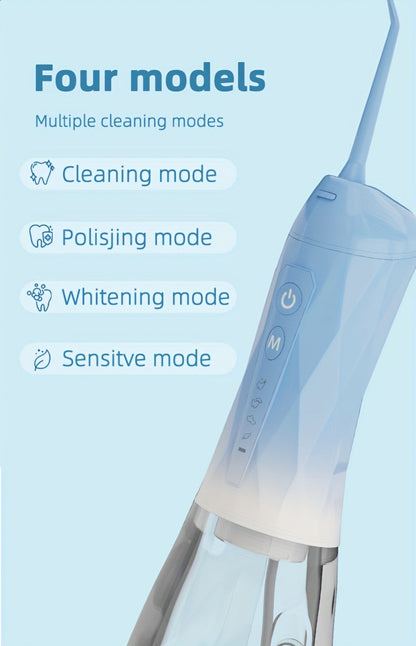 320ml USB-C Rechargeable Water Flosser with Four Nozzles, IPX7 Marking and Four Gradient Color Options
