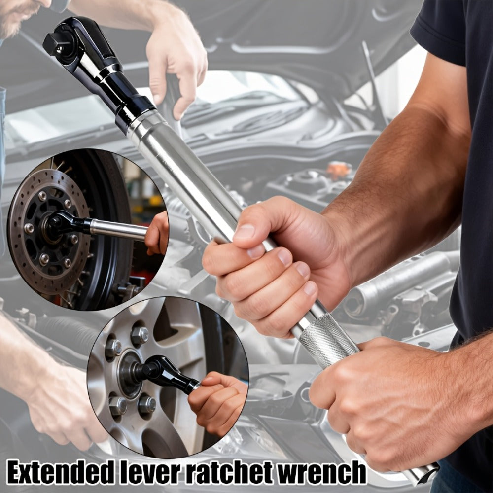 Impact Wrench Extension 1/2" Offset Ratchet Extender - 3-in-1 Heavy Duty Electric Drill Adapter for Confined Spaces Auto Repair with Socket Adapters