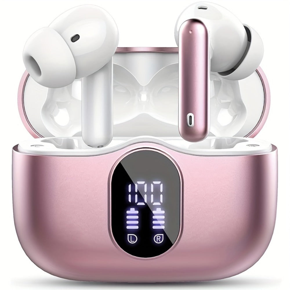 Wireless Earbuds Bluetooth 5.3 with ENC Mic, 36-Hour Playback, LED Case and IPX4 Protection