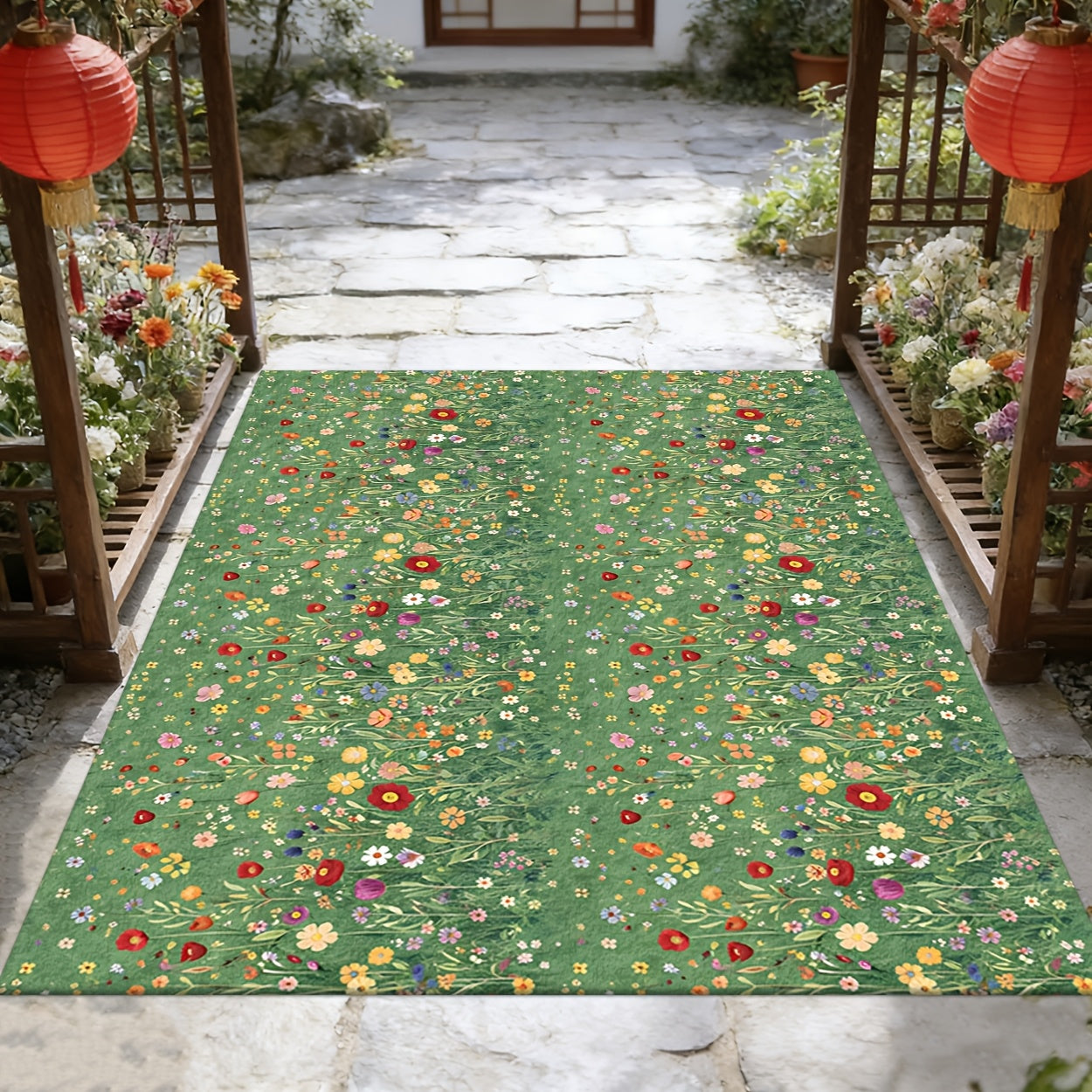 Washable Area Rug Anti-Slip Foldable Outdoor Indoor Mat for Patio Living Room Garden Pool Beach Camping Picnic – Machine Washable Easy Clean