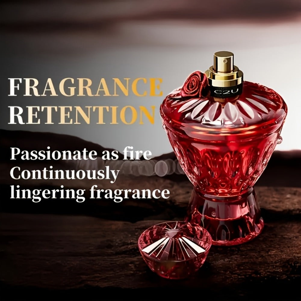 Perfume for Women 75ml in Red Crystal-Rose Bottle with Floral-Woody Source Family for Daily Wear