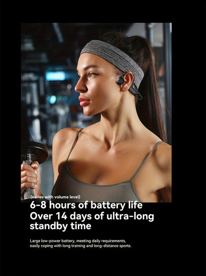 Open Ear Air Conduction Headphones Wireless, Mosyxe Sport Earphones with Noise Cancelling Mic, Seamless Bluetooth Pairing, Lightweight Open-Ear Design for Running Cycling Hiking Gym Outdoor Sports