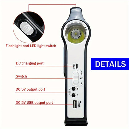 Solar Energy System Kit Portable Rechargeable USB Charger with LED Lamp Lighting Lithium Battery Home Solar Power Generator for Outdoor Camping Off-Grid