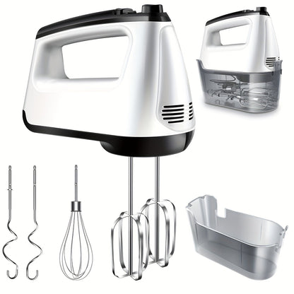 Electric Hand Mixer 6-Speed with Turbo – 5 Stainless Steel Attachments, Snap-On Storage Case, Handheld Mixer for Whipping, Baking Cookies, Cakes, Dough & Brownie Batter