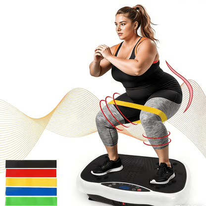 Vibration Plate Exercise Machine 120 Speed Levels – 5 Resistance Bands, LCD Display, Remote Control, 3 Workout Programs – Full Body Shaker for Weight Loss & Fat Burning, Women & Men