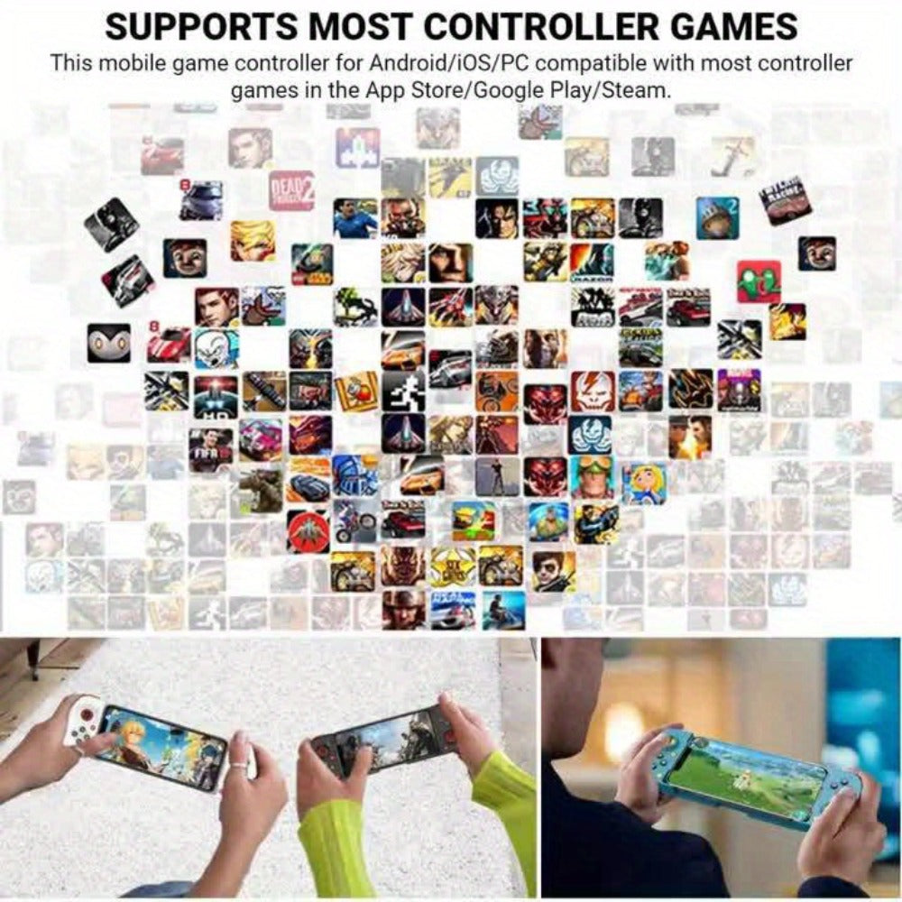 Bluetooth Wireless Gamepad Controller for iPhone Android PC Tablet Steam Deck – Rechargeable, Ergonomic Design, Multiple Colors, Compatible with PUBG COD Mobile Genshin Impact