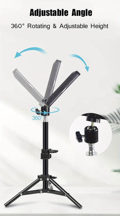 LED Video Light Panel 5600K Dimmable Photography Lighting Kit with Adjustable Tripod Stand for an Everyday Personal Care Routine