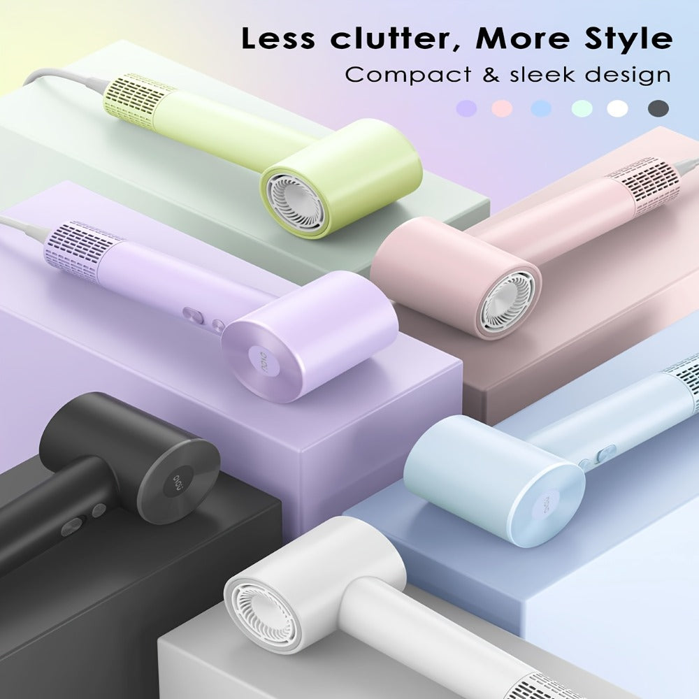 Compact Hair Dryer with 110,000 RPM Motor-Speed Marking, Six Color Options and Concentrator-Style Nozzle