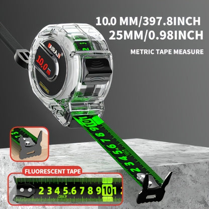 Fluorescent Metric Tape Measure with Wide Blade in 5, 7 or 10-Meter Length and 19 or 25 mm Width