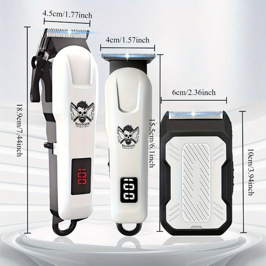 Electric Grooming Kit Hair Clipper & Razor Set USB Rechargeable with Digital Screen - 2 & 3 Piece Sets for Home Use & Salons, Professional Hair Trimmer, Great Gift for Father's Day, Birthday & Christmas