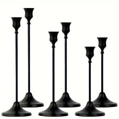 6-Pack Bell-Shaped Metal Candle Holders for Christmas Halloween Weddings – Tabletop Centerpiece Decor, Brass & Matte Black, Multi-Holiday Home Hotel Decoration