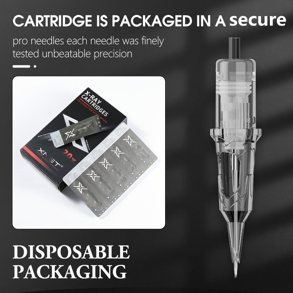Tattoo Cartridge Needles with XNET X-RAY Label, 20-Piece RL RS or RM Code Combination Packs