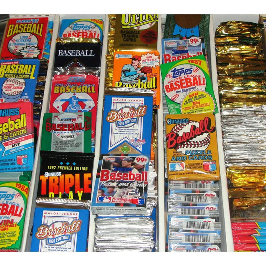 Assorted MLB Baseball Card Packs 4 Pack Lot 1980s 90s 60 Cards Vintage Multi-Brand Mix from Top Card Manufacturers Golden Era Baseball Card Collector Set Gift for Baseball Fans and Hobbyists