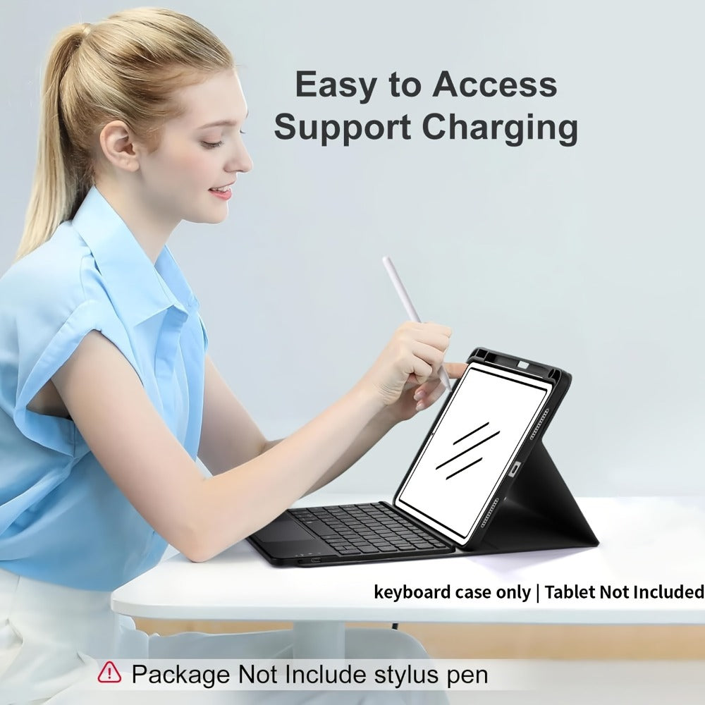 iPad Keyboard Case 11th Gen 2025 10th Gen 2022 7-Color Backlit Wireless Detachable Folio Cover with Pencil Holder for iPad 11-inch A16 10.9 Inch Tablet Keyboard Work Study Travel