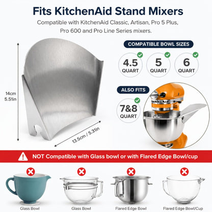 Stainless Steel Stand Mixer Pouring Chute for Select 4.5–8 Qt Tilt-Head and Bowl-Lift Mixers
