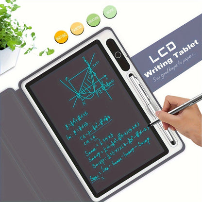 10.1-Inch Pink LCD Writing Tablet with Folding Protective Case, Stand Position and Included Stylus