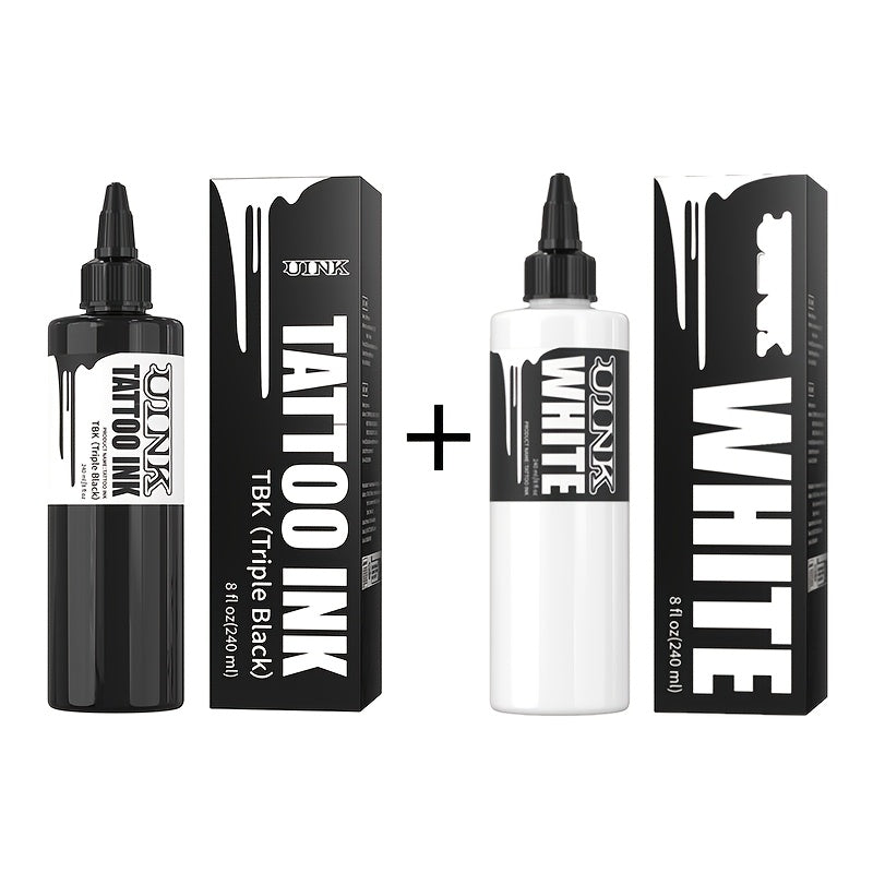 Tattoo Ink UINK 8.12oz 240ml Black, White or White Plus Triple Black Bottle Options with Item-Specific Color, Capacity and Bottle Choices