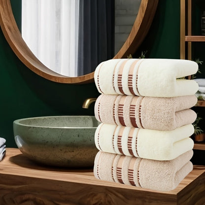Cotton Face Towels 4-Pack Set, Super Absorbent Soft Pure Cotton Washcloths for Hotel Spa Salon Home Use, Skin-Friendly Cleansing & Dry Hair Towels