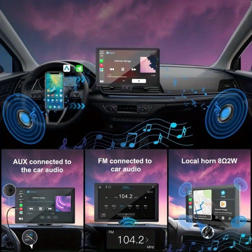Wireless CarPlay & Android Auto Car Display - 7" & 10.62" HD Touchscreen, GPS Navigation, 1080P Reversing Camera, Dashcam, Mirror Link, FM/AUX/USB, Universal Fit for Cars RV Truck Van