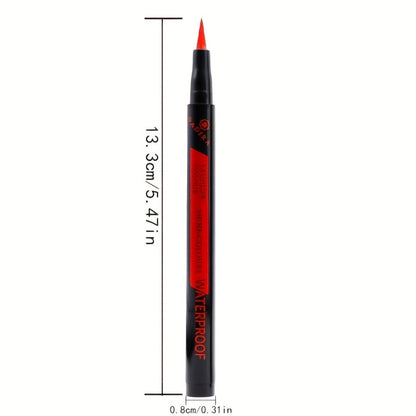 Fine-Tip Liquid Eyeliner Pen Set with Twelve Black and Bright Color Pens for Graphic Eye Looks