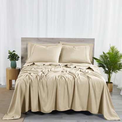 Sheet Set, 2000-Thread-Count 50% Microfiber and 50% Bamboo Blend with 16-Inch Fitted Pocket and Size-Based Pieces