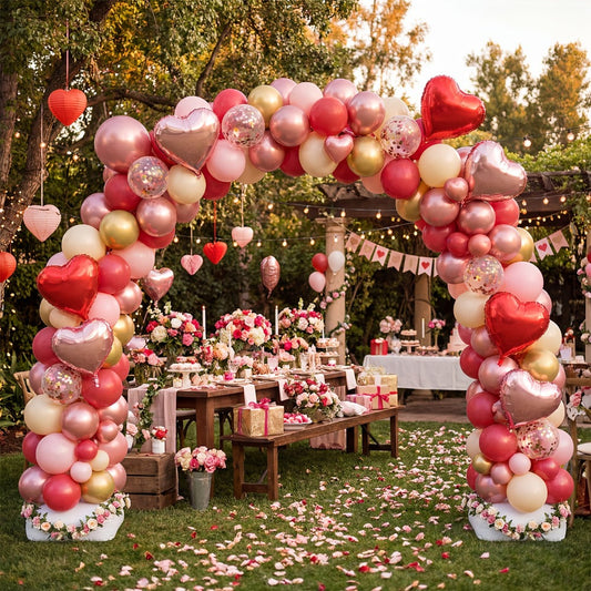 Balloon Arch Kit with Base Stand – Adjustable Floor Arch Stand, Water Fillable Base, Pump & Clips Included, 108x96in for Birthday Wedding Graduation Halloween Christmas Party Decorations