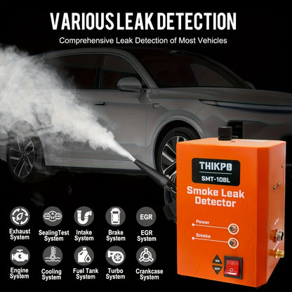 Automotive Smoke Machine Leak Tester with Built-in Air Pump, EVAP Vacuum Pipe & Fuel System Leak Detector, 12V DC Car Diagnostic Tool with Cone Adapters & Smoke Hose Kit