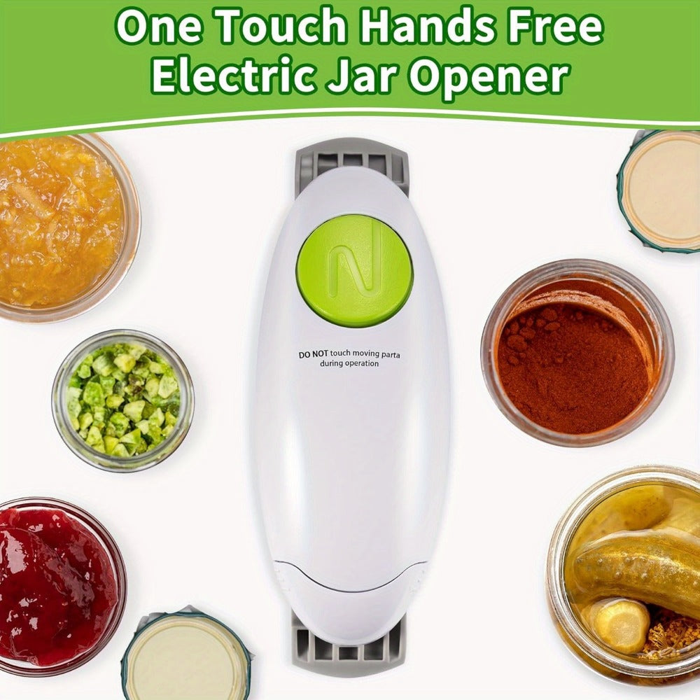 RoboTwist-Style Battery Jar Opener with One-Touch Control, Adjustable Jaws and Two Button Colors