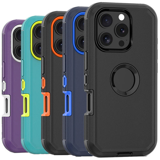Phone Case Dual-Layer TPU and PC Hybrid Cover with Wireless Charging Support for Select iPhone 16 Models