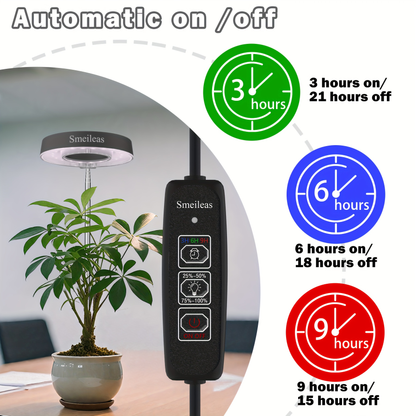 Magnetic Full-Spectrum Grow Light with 360-Degree Adjustable Head, Timer and Two- or Six-Piece Options